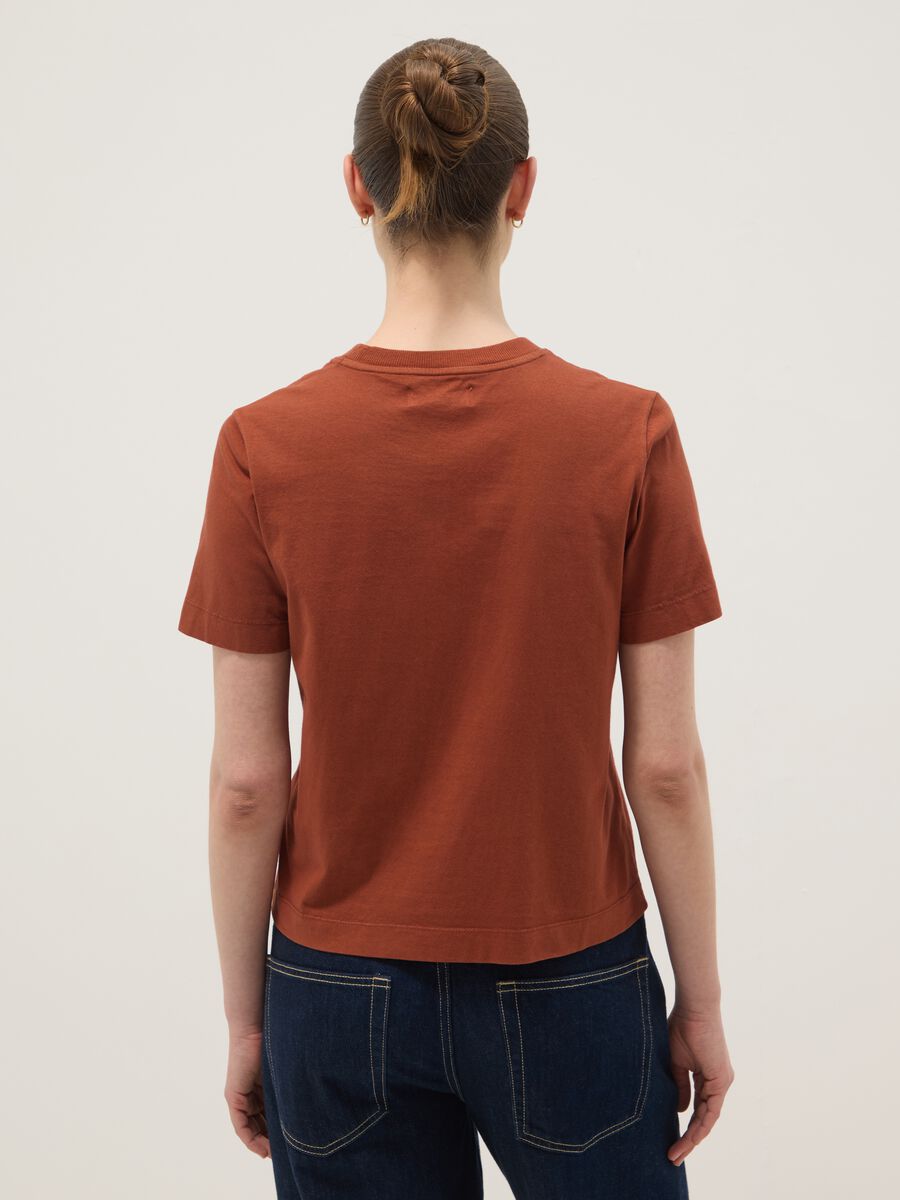 Red short-sleeved pure cotton T-shirt, regular fit_3