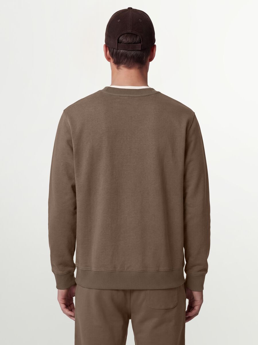 Grey crew neck sweatshirt in cotton blend, regular fit_3