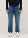Blue denim regular fit jeans with elastic_1