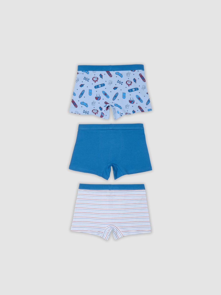 3-pack of multicolour organic stretch cotton midi boxer shorts with pattern_1