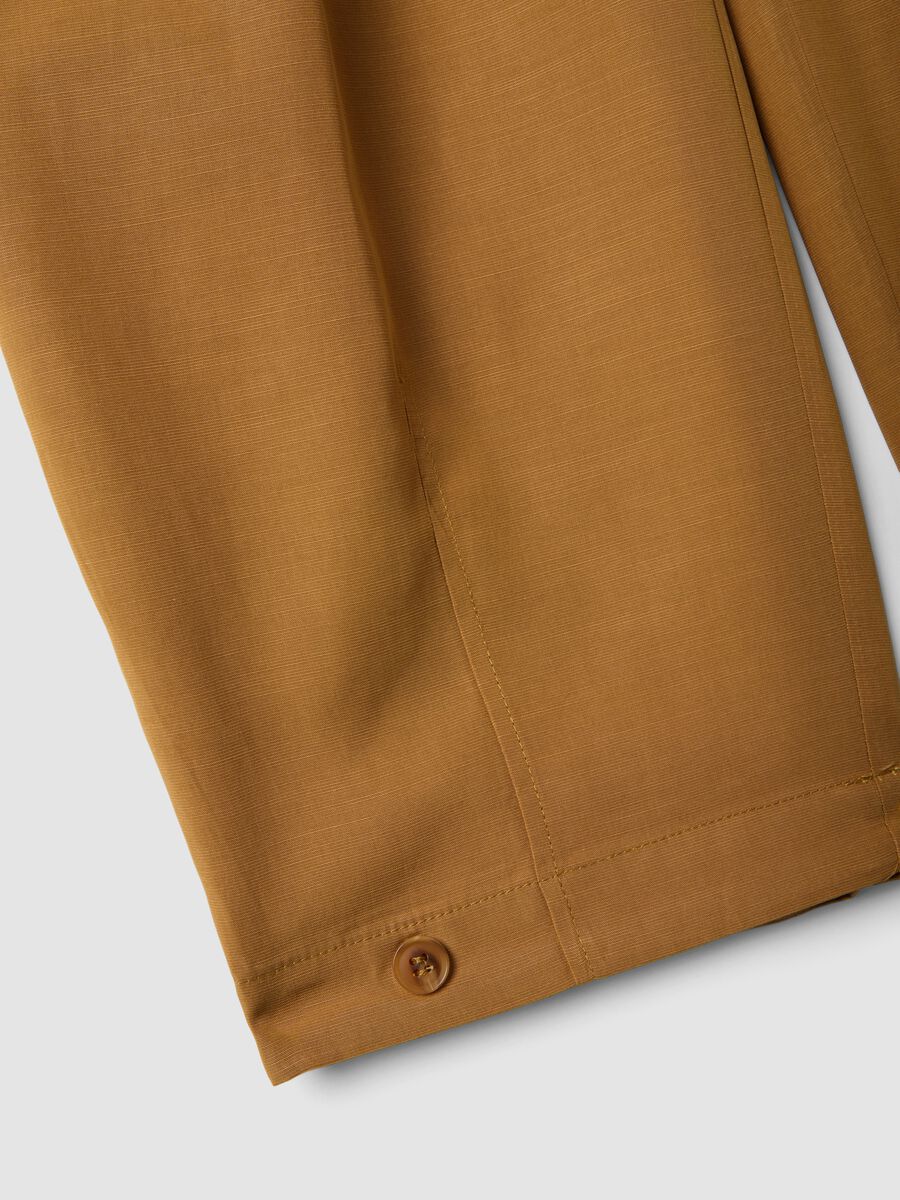 Brown lyocell-cotton blend slouchy fit trousers_5