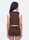 Brown stretch fabric gilet with studs, regular fit_3