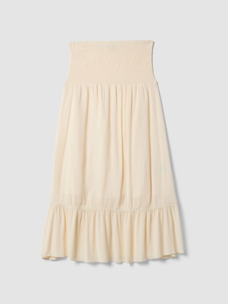Beige maternity long skirt in pure viscose_4
