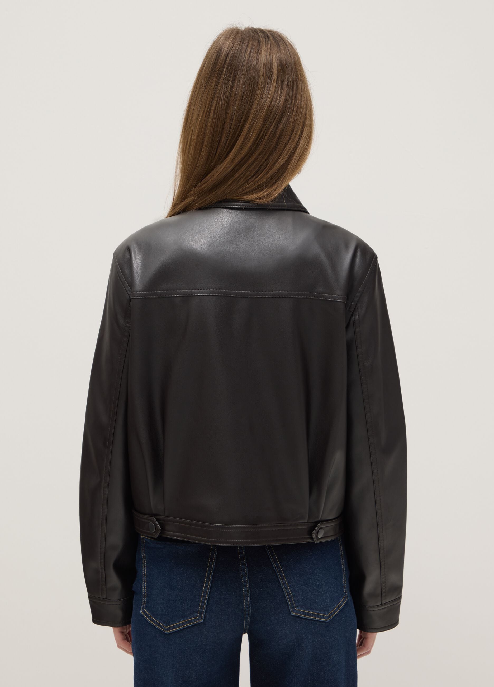 Black regular fit full zip jacket