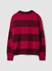 Red striped wool-blend polo collar jumper_6