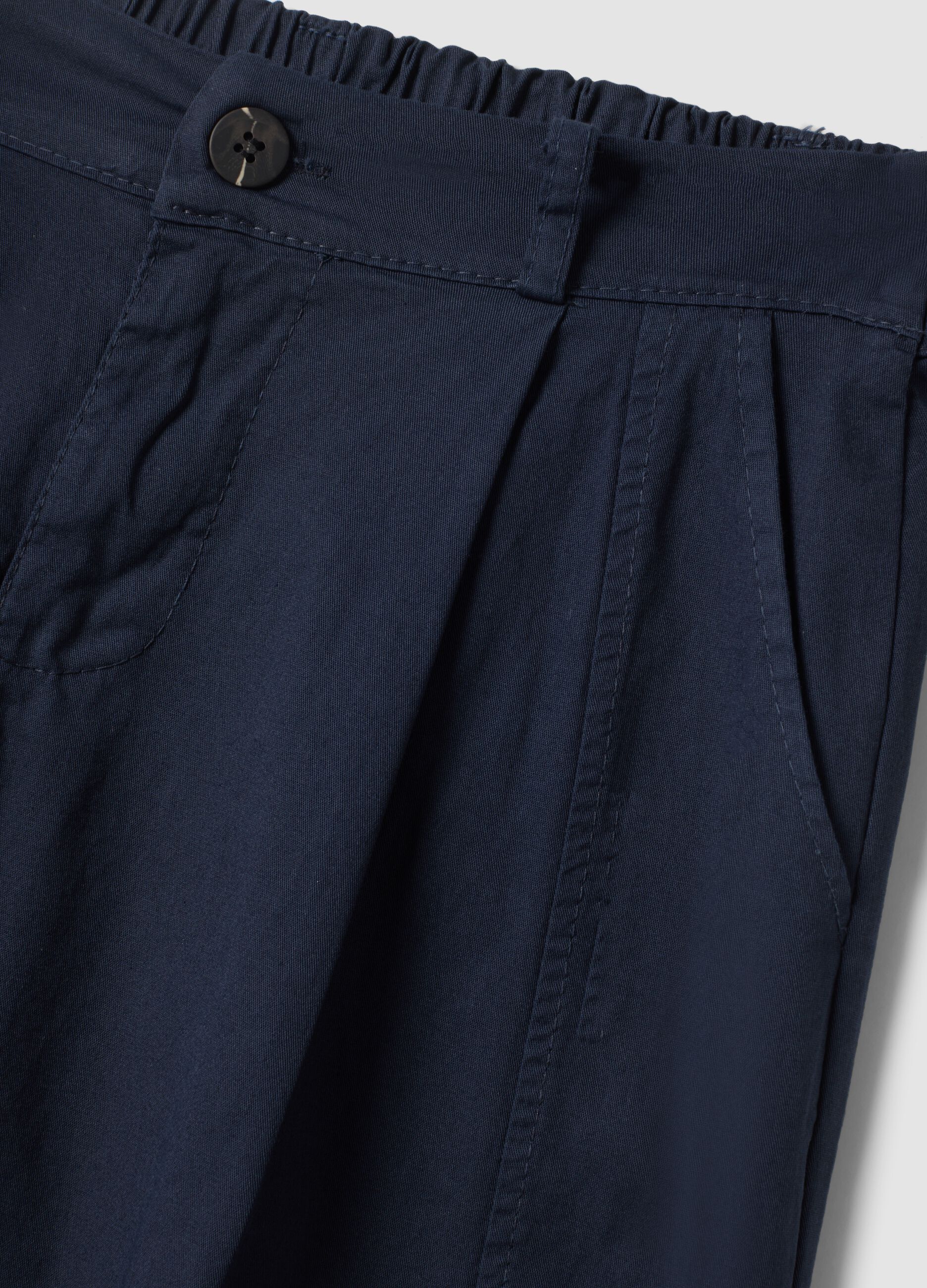 Blue stretch cotton trousers