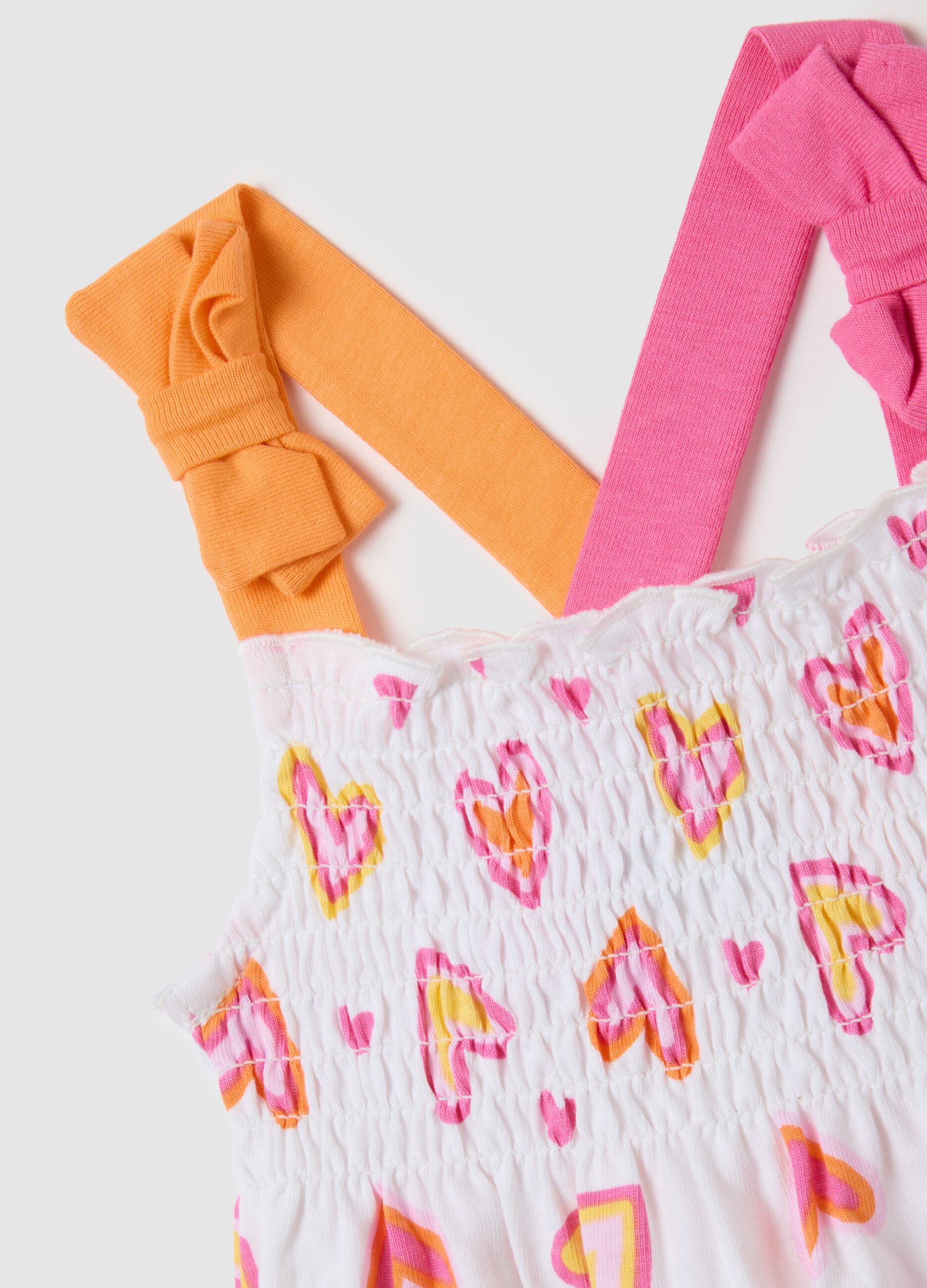 Baby girls&rsquo; multicoloured dress in 100% cotton with wide fit