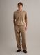 Beige short-sleeve pure cotton polo shirt, regular fit_0