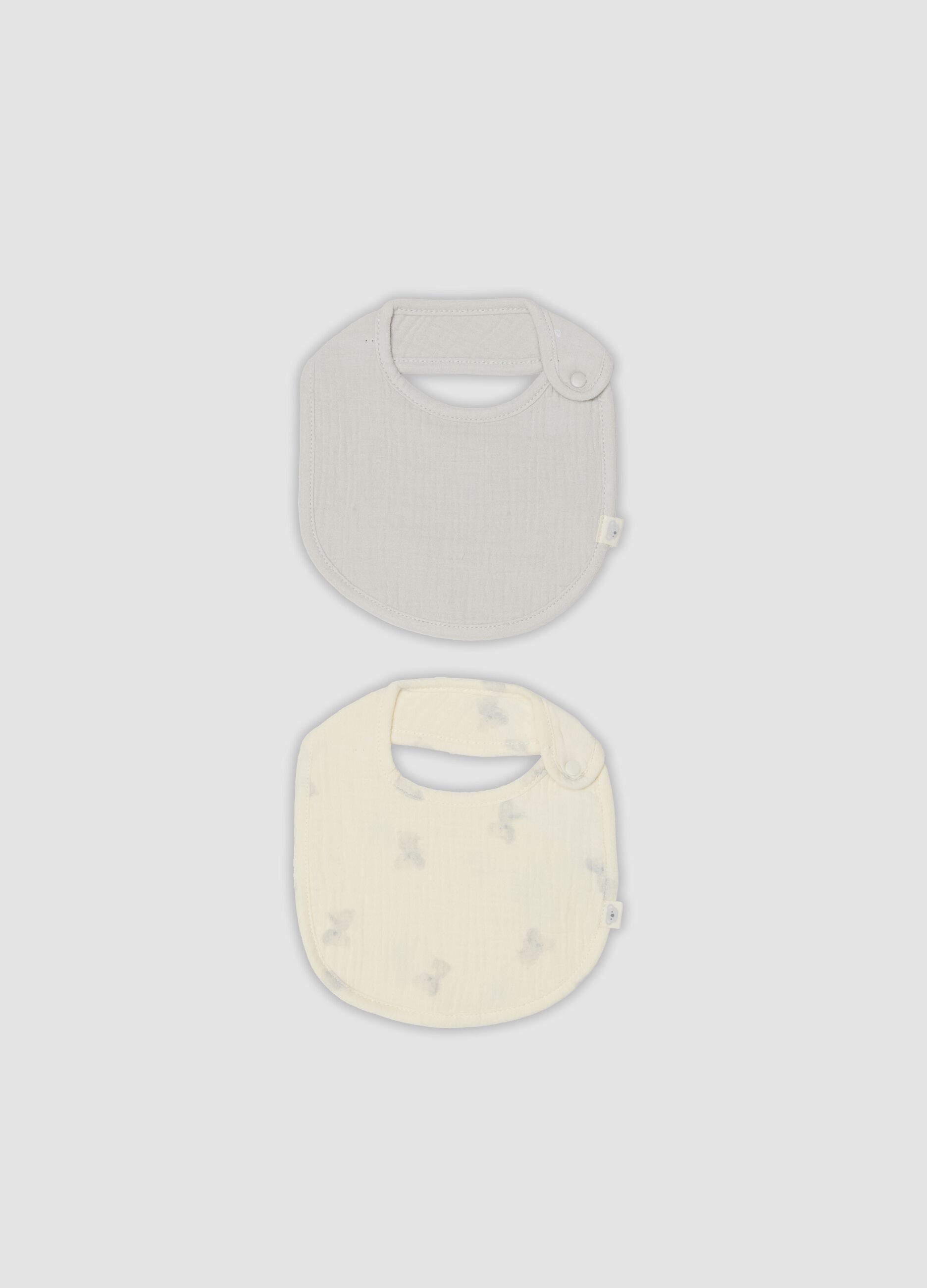 Set of 2 multicolour pure cotton baby bibs