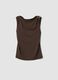 Brown sleeveless viscose-blend top with jewel detail_4