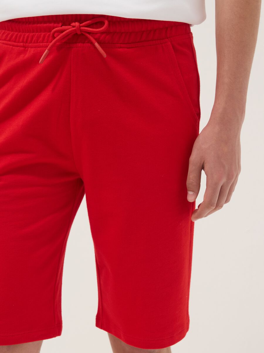 Boys&rsquo; red cotton-blend comfort-fit shorts_2