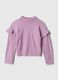 Pointelle pullover with mock neck with frills_0