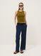 Green fitted ribbed stretch cotton tank top_1