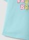 Girls' blue cotton t-shirt, regular fit with text_3
