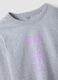 Girls&rsquo; grey organic cotton crop T-shirt with ribbed neckline_4