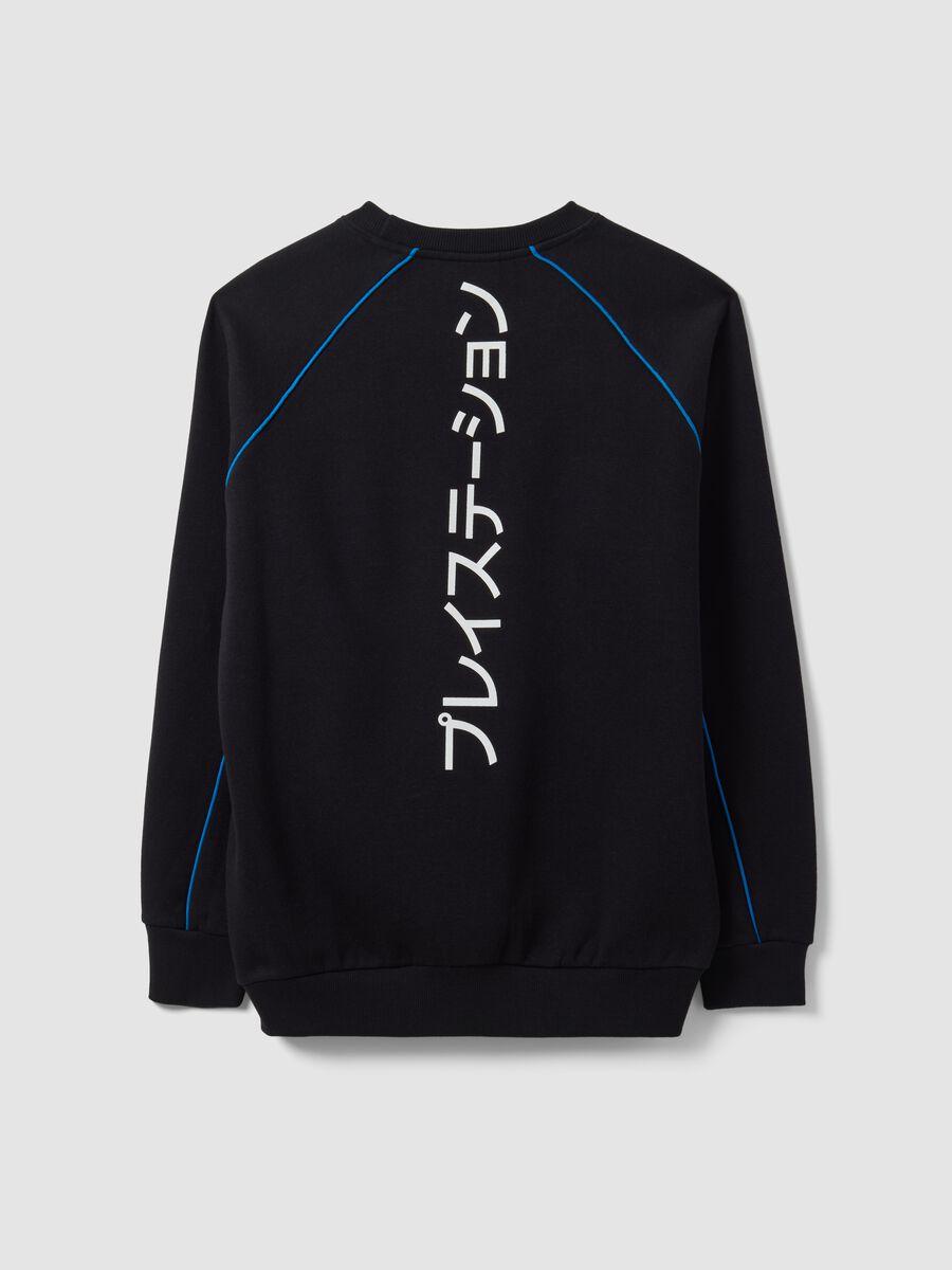 Black cotton-blend sweatshirt with PlayStation print_6