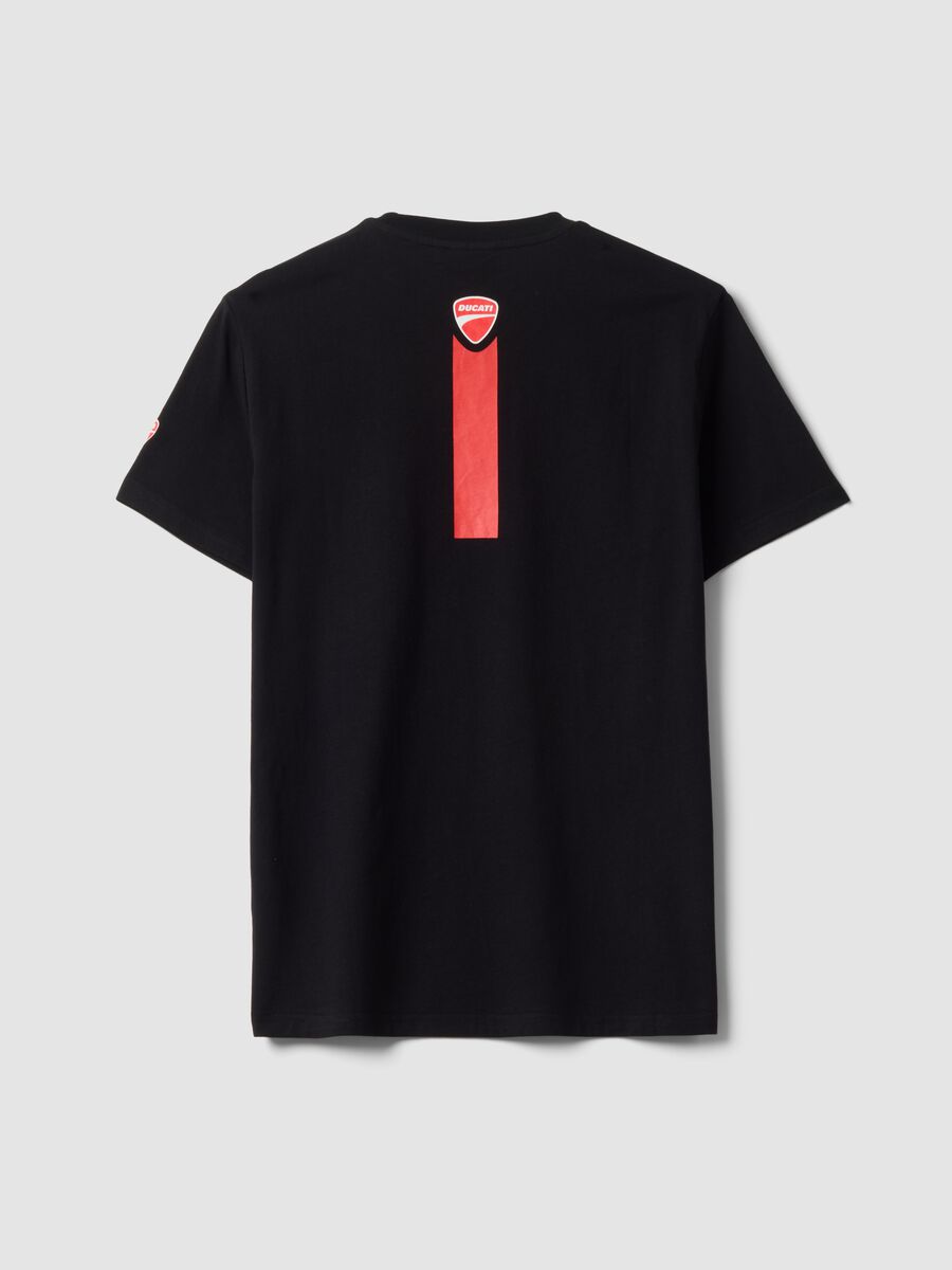 Black pure cotton Ducati print T-shirt, regular fit_2