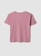 Pink organic cotton pyjama T-shirt with front slogan_5