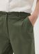 Green regular-fit stretch cotton trousers_3