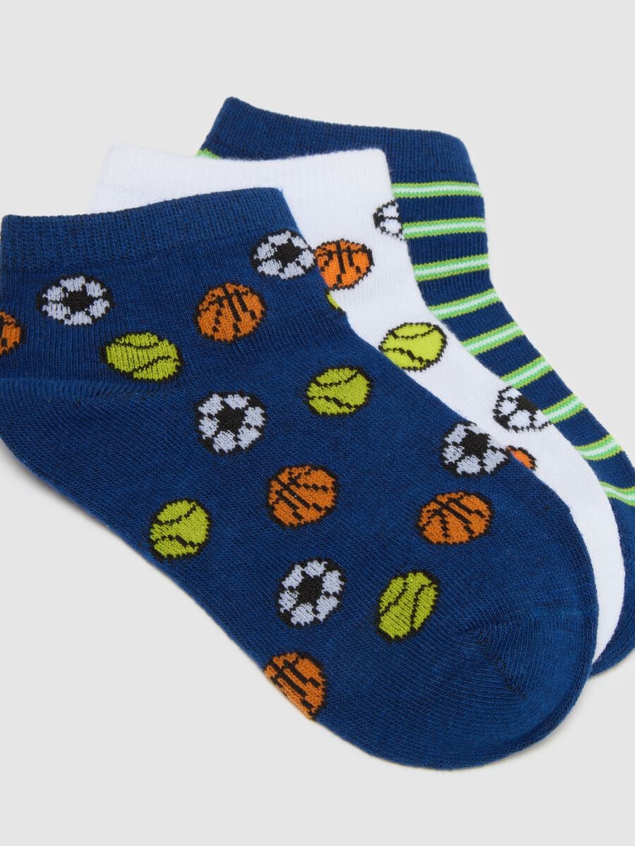 Multipack of children's short cotton blend socks with multicolour designs_1