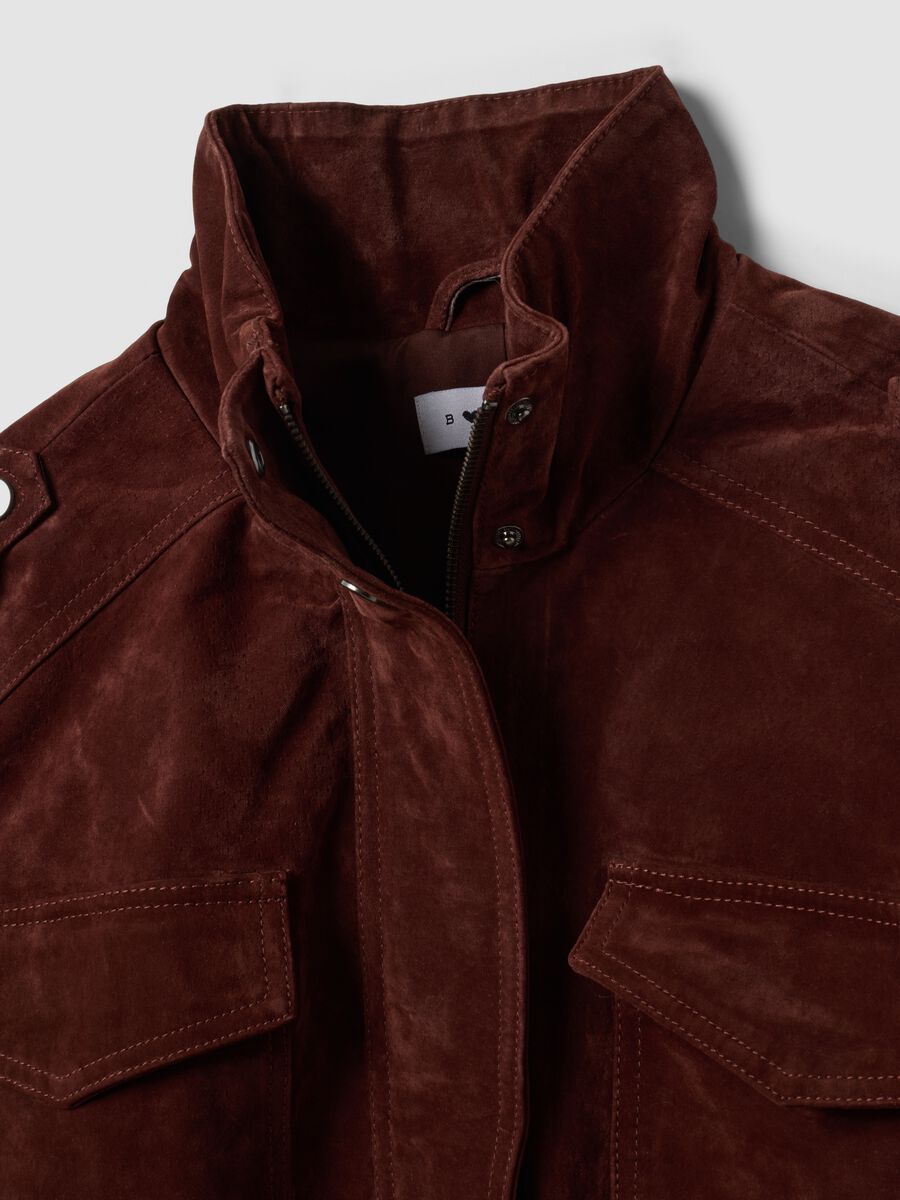 Red genuine leather jacket in regular fit_1