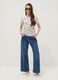 White stretch cotton T-shirt with floral print, regular fit_1