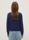 Blue cotton blend regular fit cardigan with buttons_2