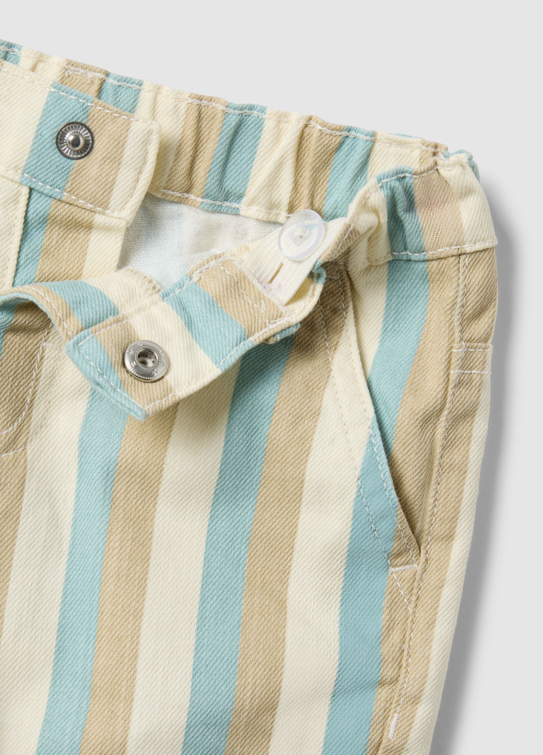 Multicolour striped pure cotton shorts for toddler