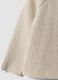 Beige pure organic cotton rib-knit cardigan for baby girl_3