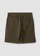 Green cotton-blend shorts with elasticated waistband, regular fit_6