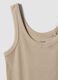 Beige pure cotton ribbed vest top, regular fit_5