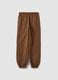 Brown cotton-blend joggers with elasticated waist, regular fit_6