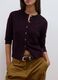 Purple pure wool crew-neck cardigan with buttons, regular fit_2