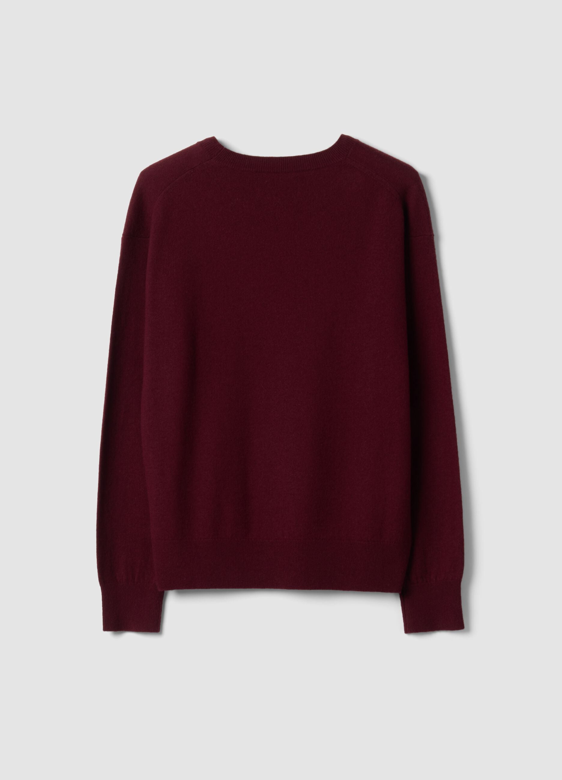 Purple pure wool crew-neck jumper in an oversized fit