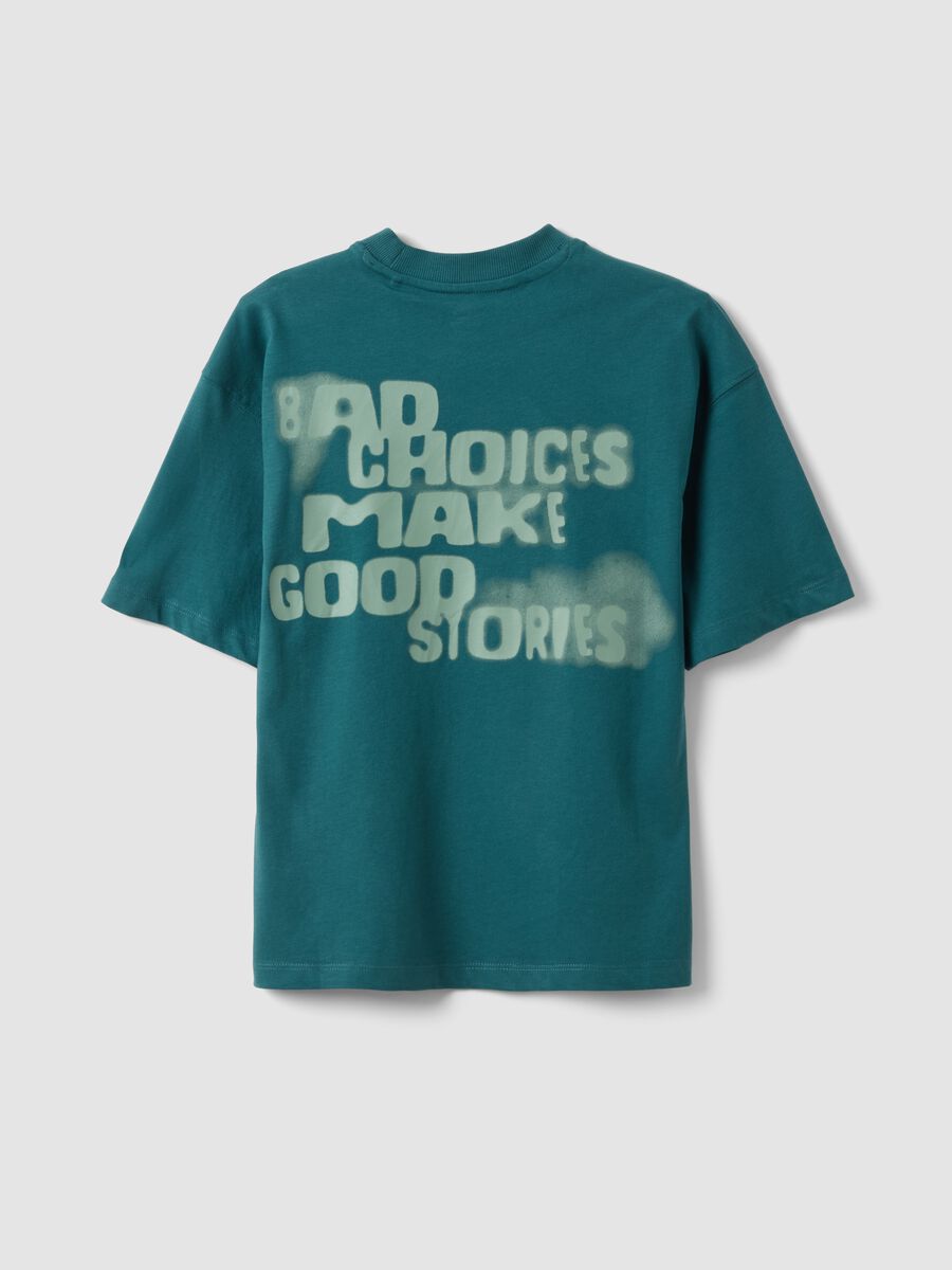 T-shirt in puro cotone verde oversize per ragazzi_4