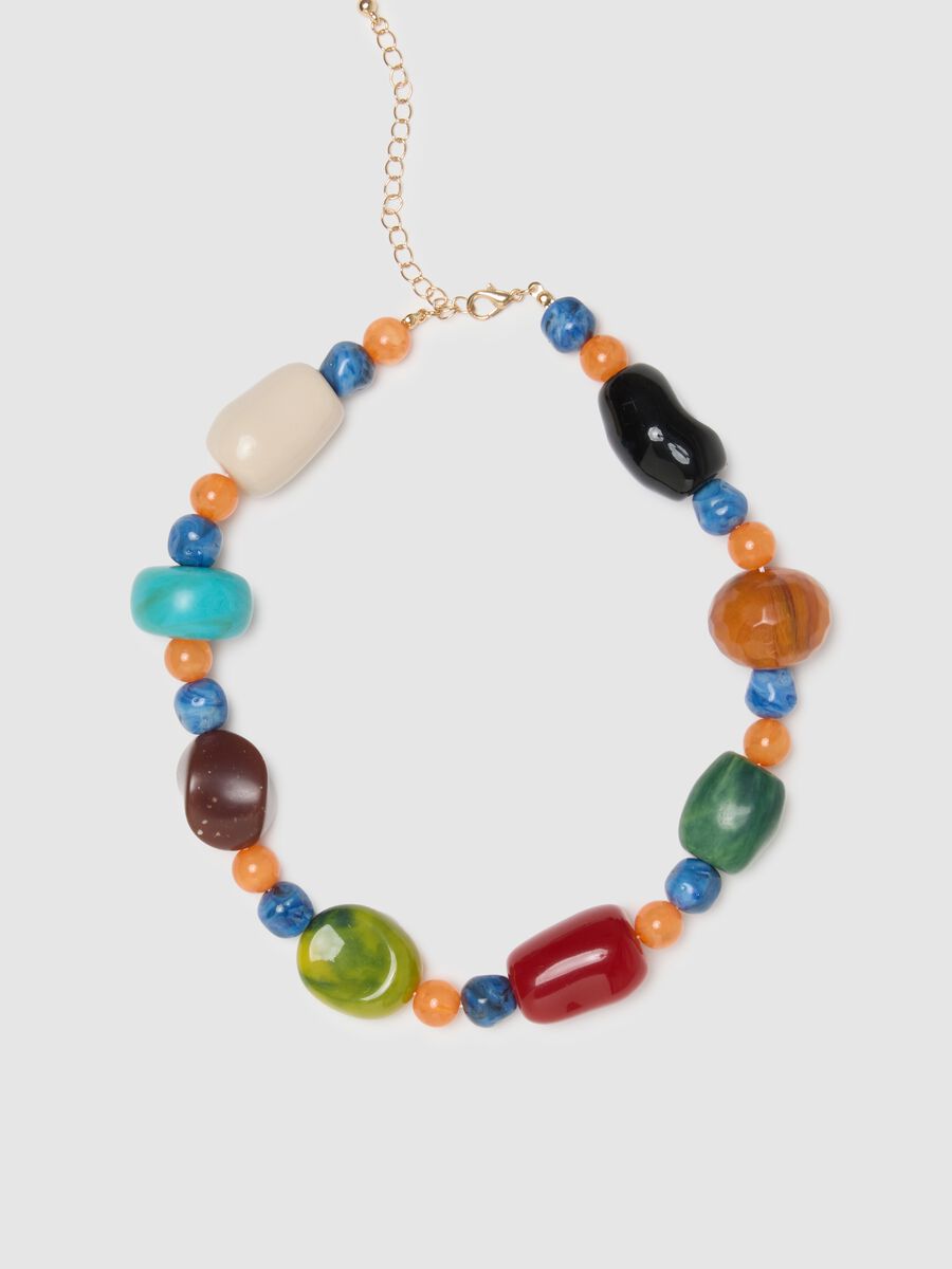 Multicolour resin necklace with adjustable clasp_0