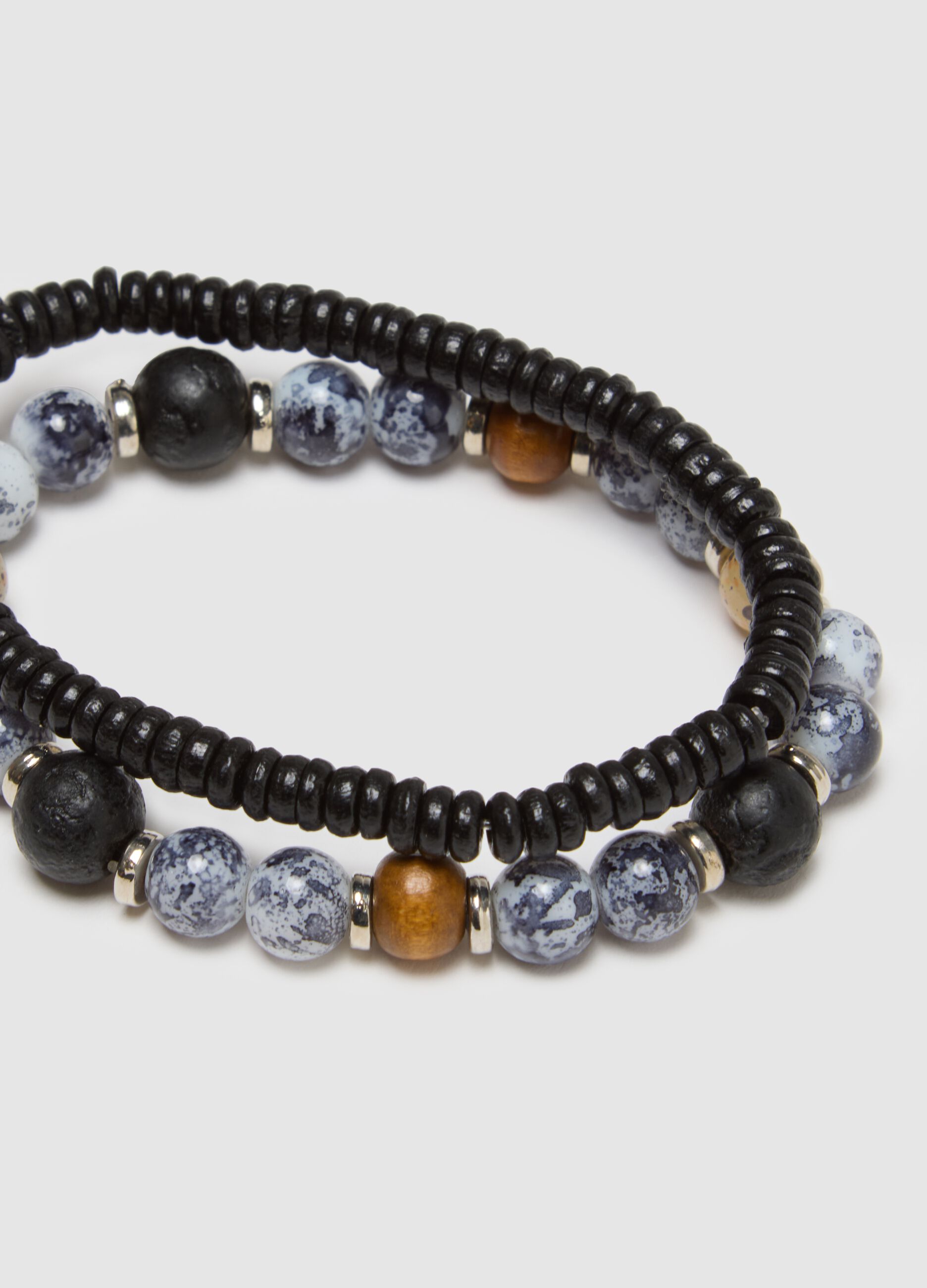 Multicolour glass bracelet twin pack