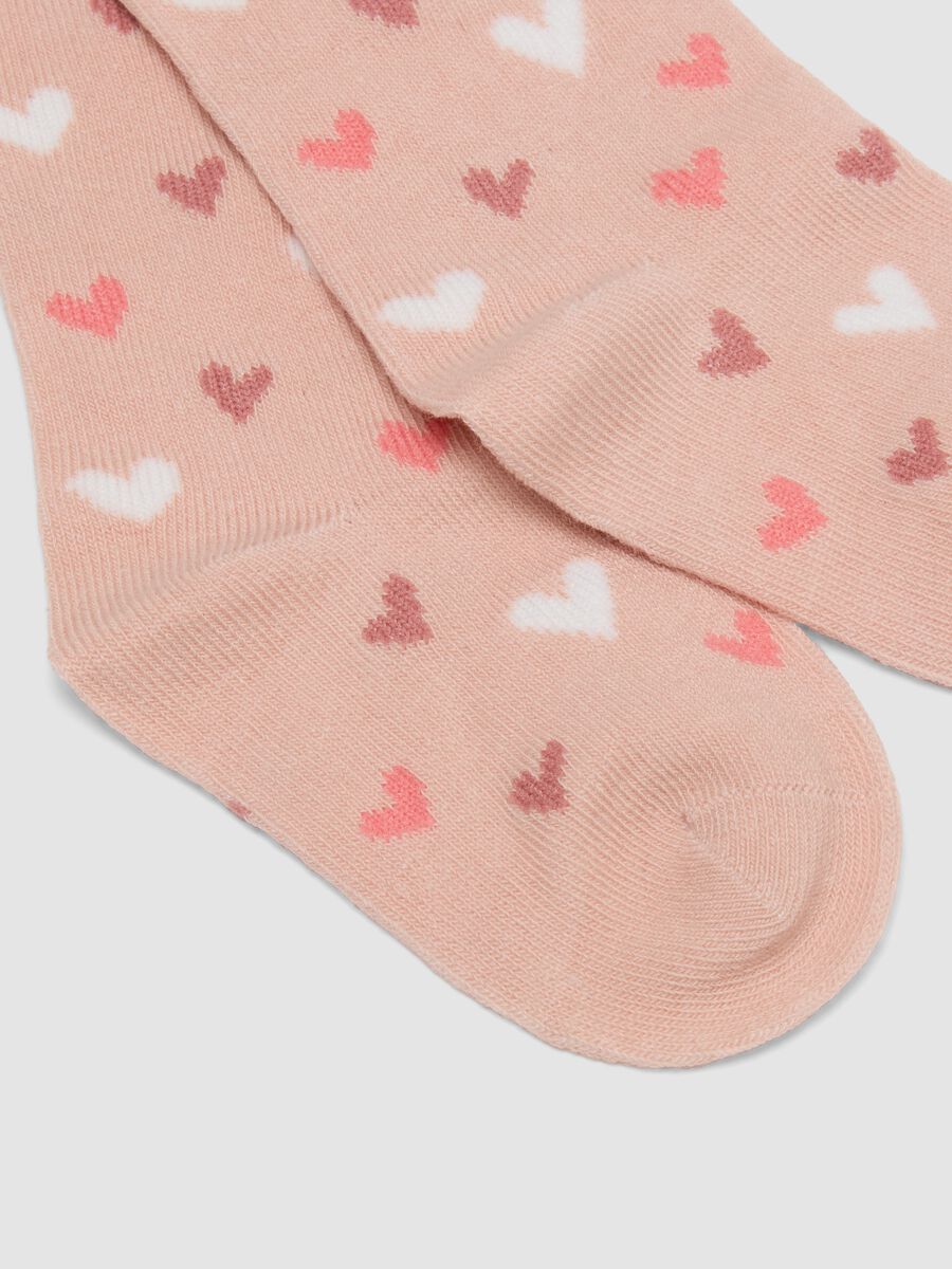 3-pack of long pink socks in stretch organic cotton_2