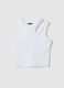 Girls' White Fitted Stretch Cotton Tank Top_3