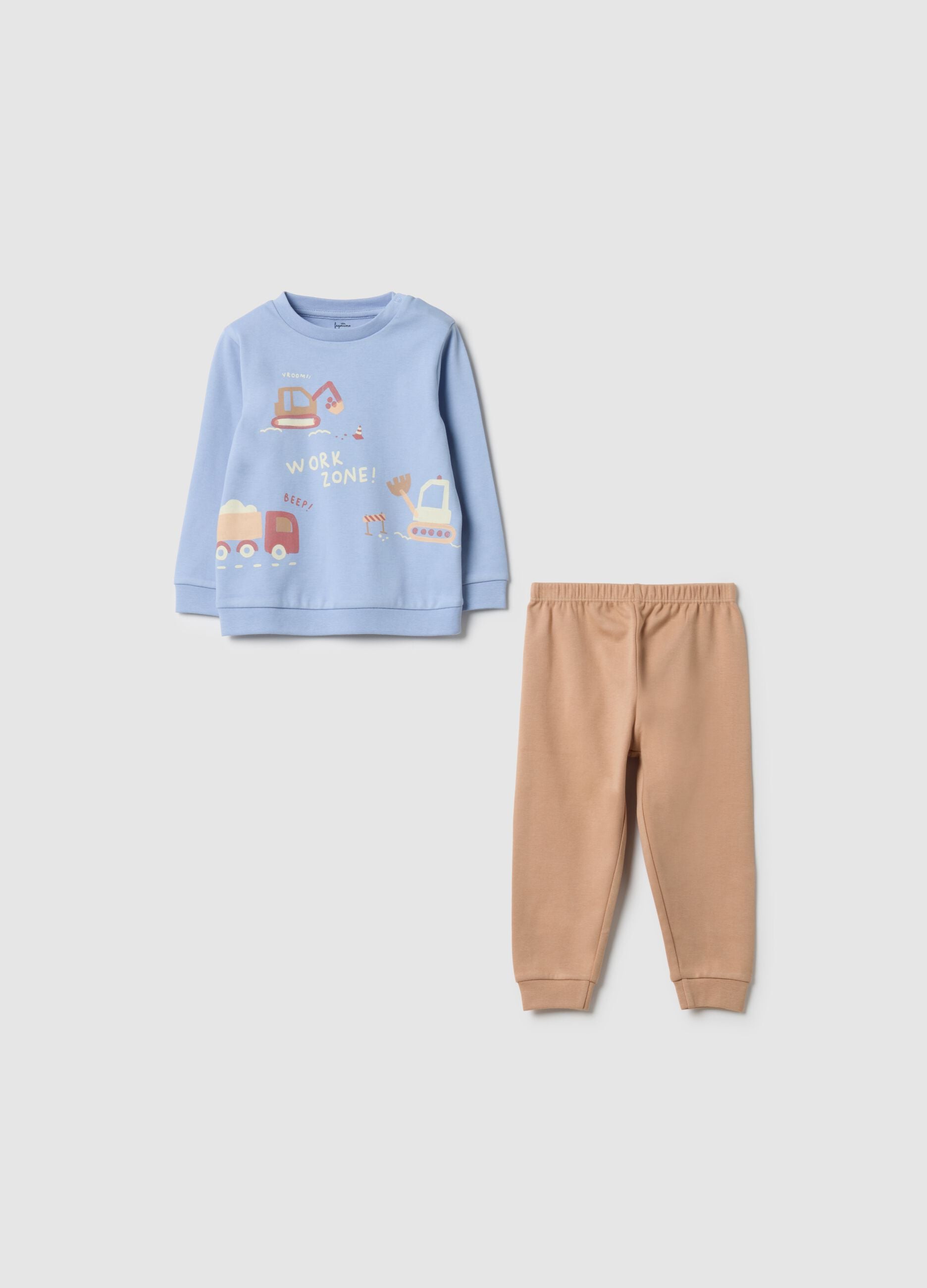 Multicolour pure cotton regular fit baby pyjamas with print