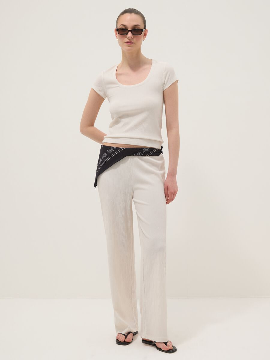White short-sleeved stretch T-shirt_2