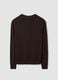 Brown viscose-blend polo with V-neck, regular fit_6