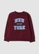 Red crew-neck sweatshirt in cotton-viscose blend_0