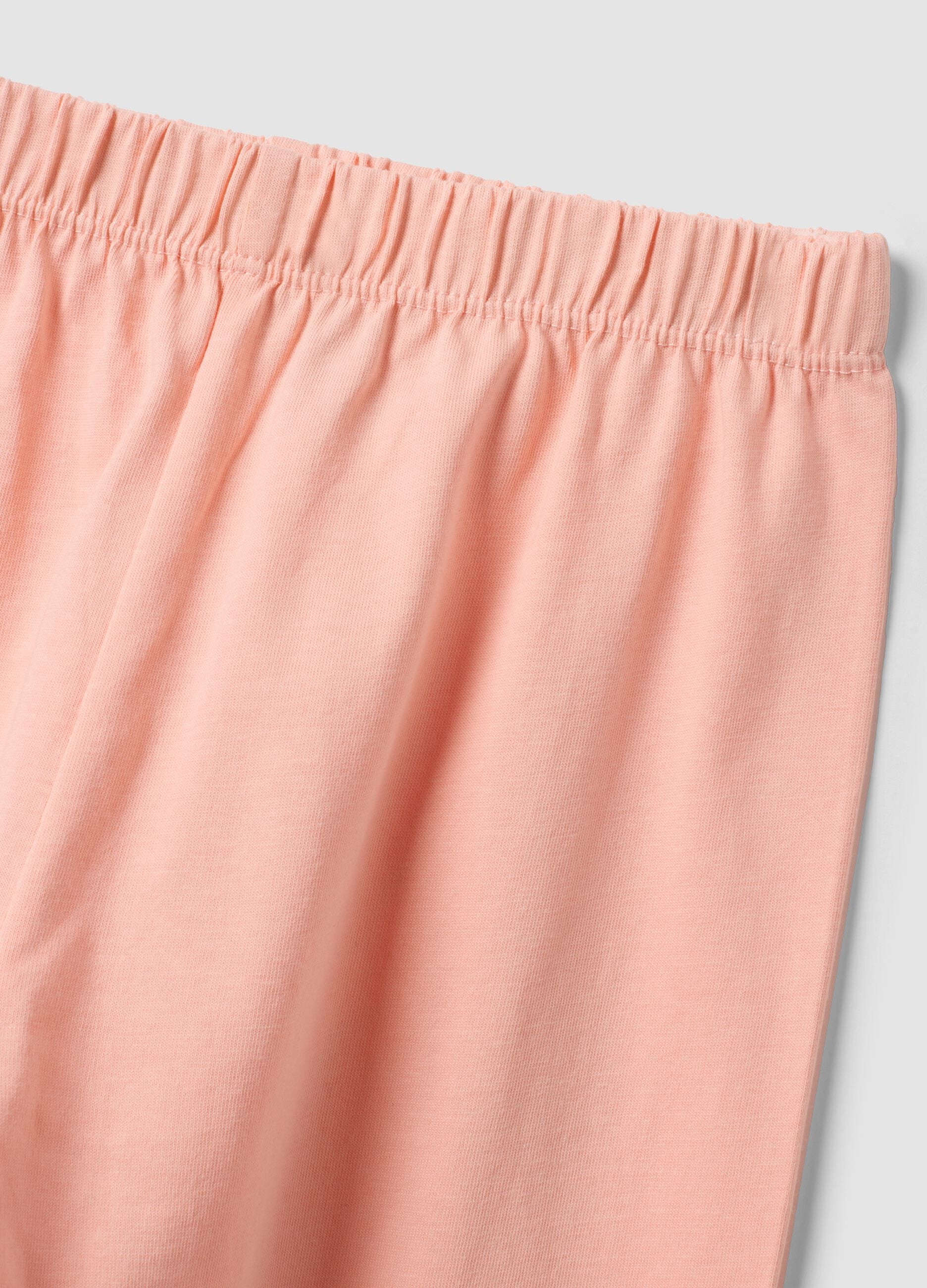 Pink pure organic cotton pyjamas with bunny print for girls