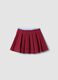 Girls&rsquo; red pleated skirt in stretch viscose_1