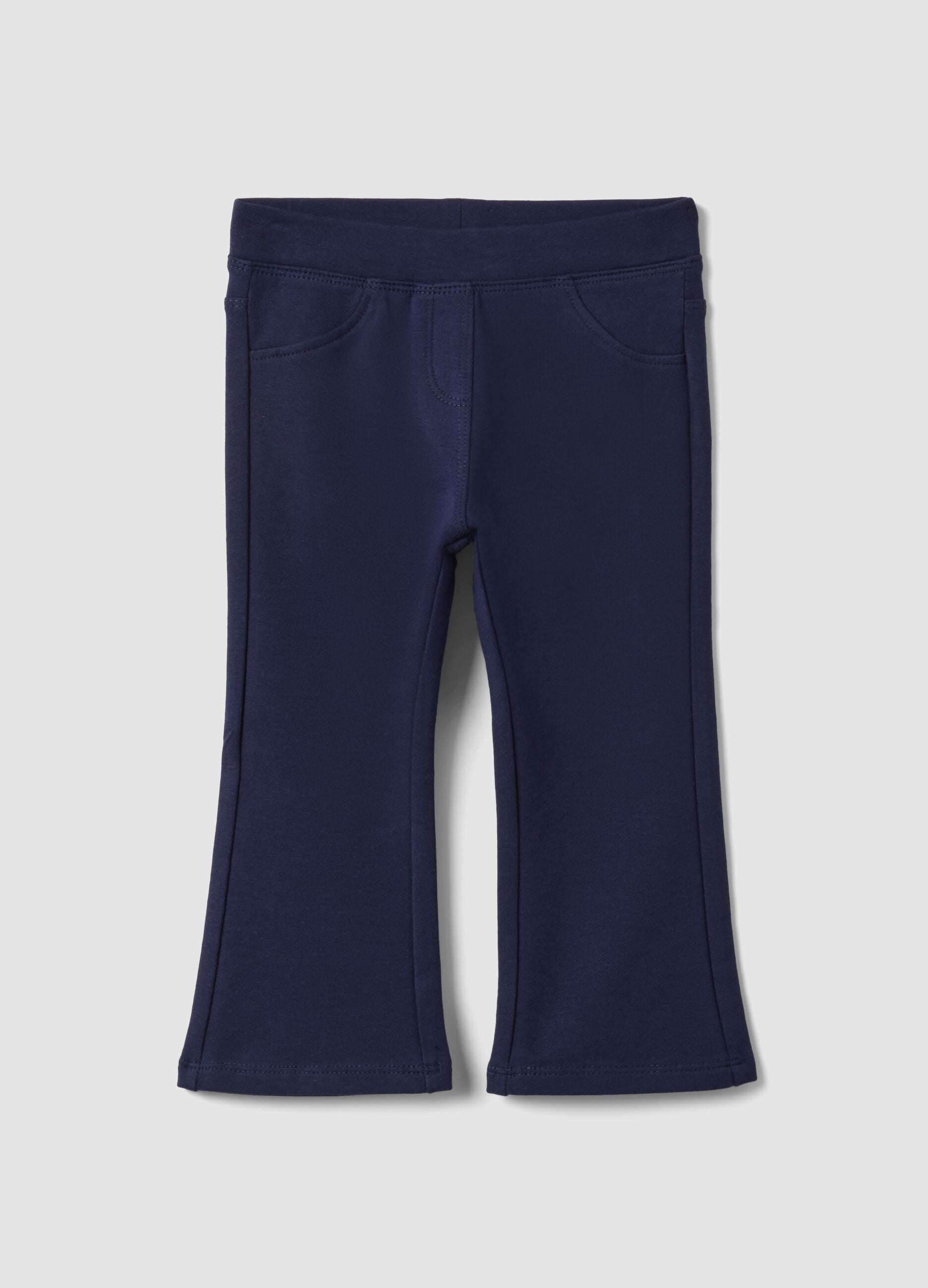 Girls&rsquo; blue organic stretch cotton flared trousers