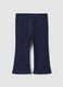 Girls&rsquo; blue organic stretch cotton flared trousers_0