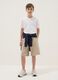 Boys' comfort fit pure cotton beige shorts_0