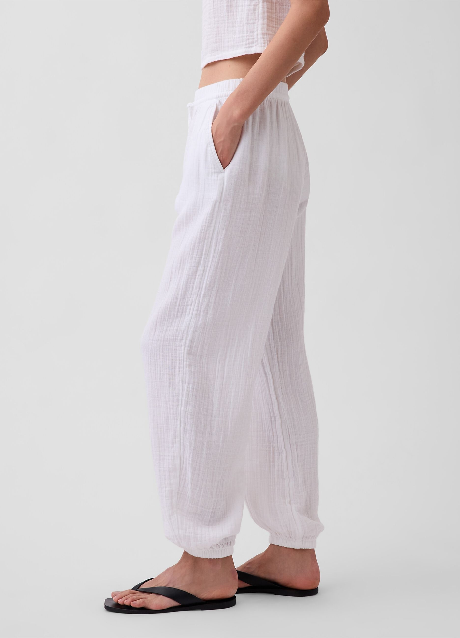 Pure cotton jogger trousers