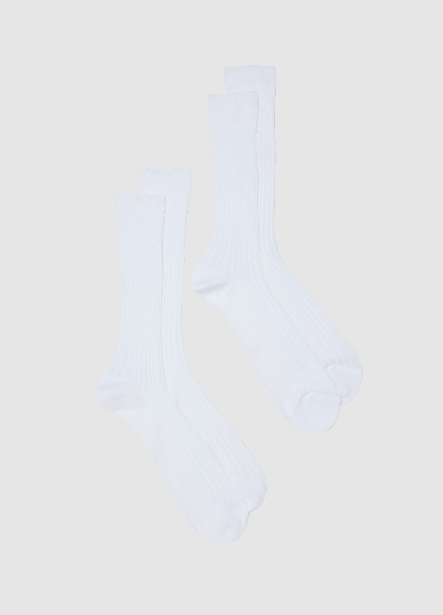 Pack of two long white cotton socks